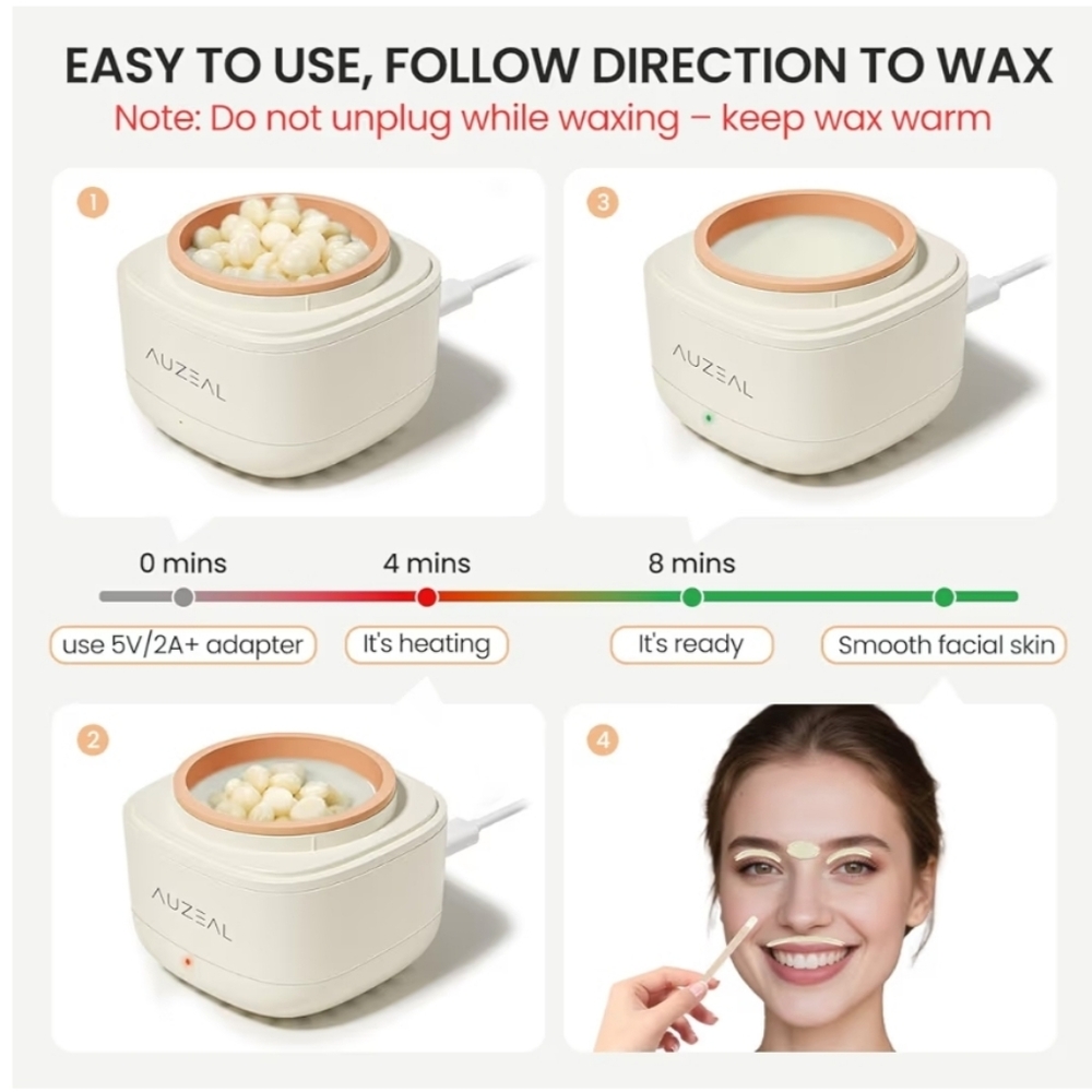 Mini Eyebrow, Face, Lip Waxing Kit for Women - Picture 5 of 9